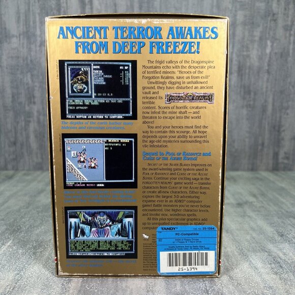 Advanced Dungeons & Dragons: Secret of the Silver Blades 1990 Tandy PC Big Box - Picture 2 of 16
